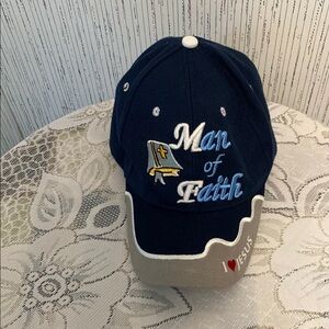 Navy Blue Man of Faith Embroidered Design Christian Hat | 6-Panel Adjustable